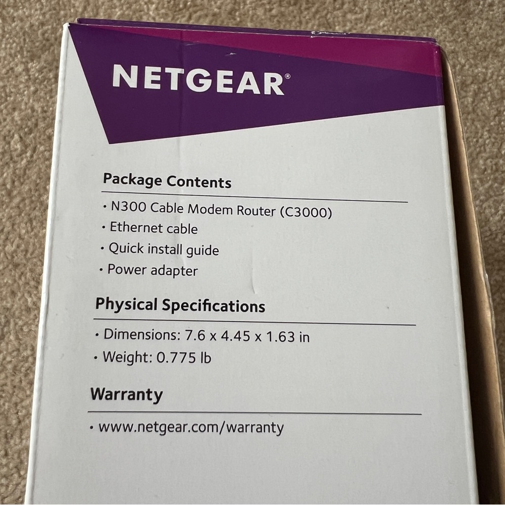 NETGEAR N300 New WiFi Cable Modem Router Black - Picture 9 of 12